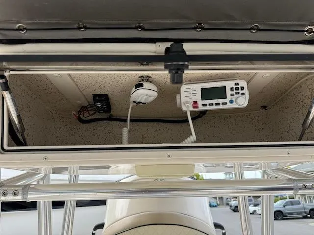 Slide: The Image of 2022 Sea Chaser 22 HFC boat console with radio and speaker system. - 4