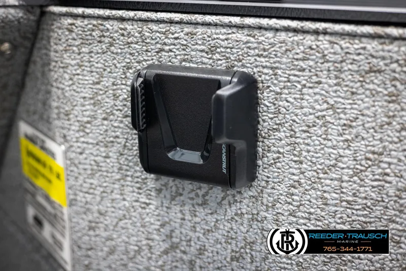 Slide: The Image of 2025 Lund 1775 Adventure SS boat interior with mounted accessory holder. - 22