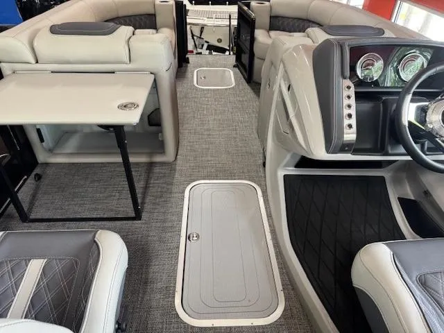 Slide: The Image of 2025 Barletta Lusso 23UC interior with luxurious seating and modern dashboard design. - 5