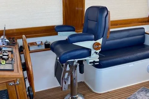 Slide: The Image of Luxurious helm seating on 2001 Grand Banks 49 Eastbay SX yacht. - 9