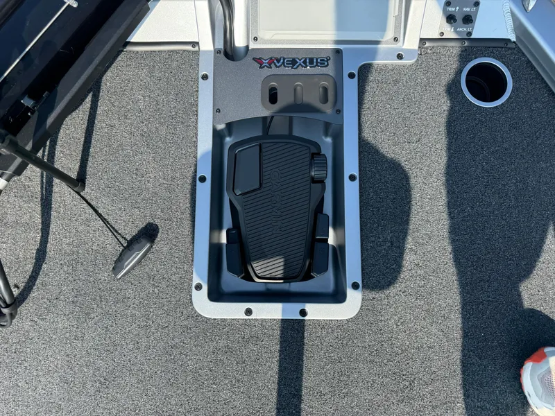 Slide: The Image of 2025 Vexus AVX1980 boat foot pedal on textured deck. - 27