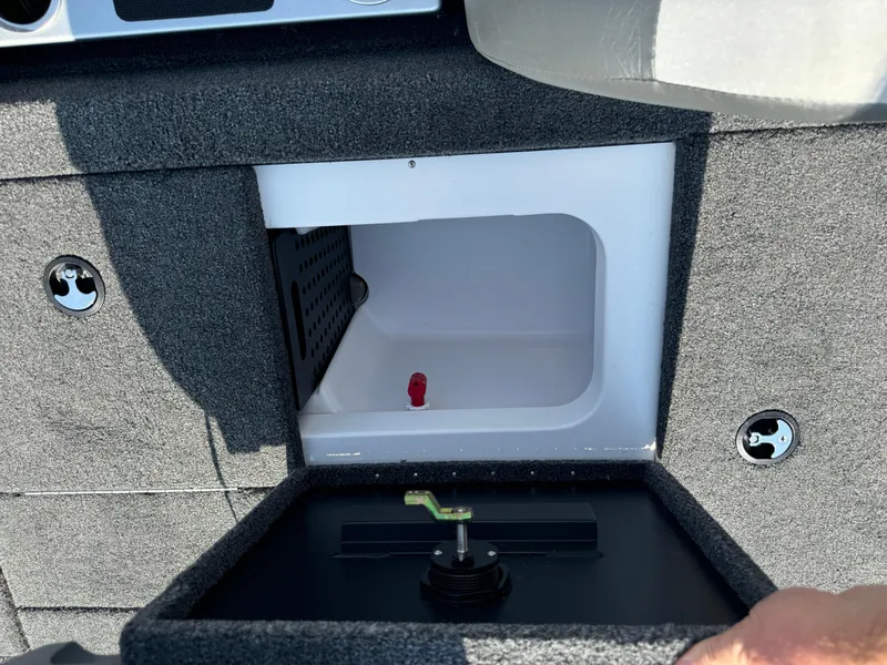 Slide: The Image of Open storage compartment in 2025 Vexus AVX1980 boat interior. - 33