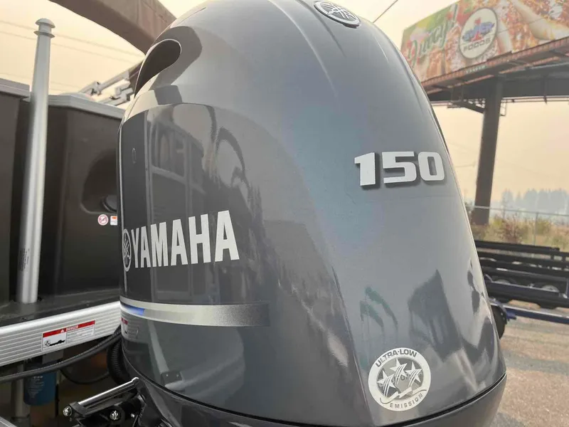 Slide: The Image of Yamaha 150 outboard motor on 2023 Bennington 22 SXSAPG boat, ultra-low emission. - 20