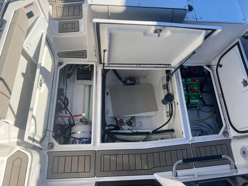 Slide: The Image of 2023 Cutwater C-248 C boat interior compartments and equipment layout. - 26