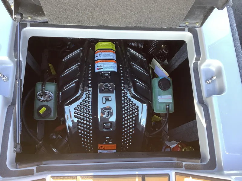 Slide: The Image of 2023 Supra SE 550 engine compartment with Raptor motor. - 46