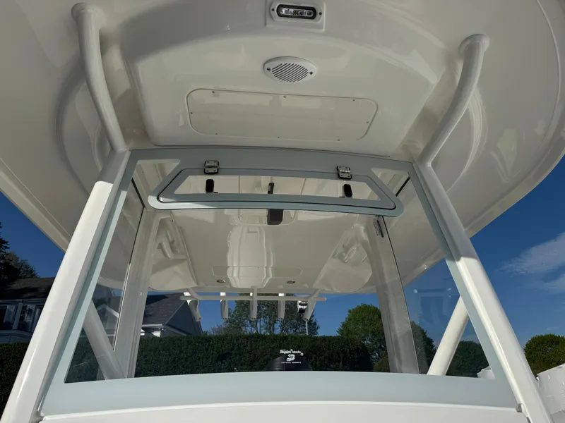 Slide: The Image of 2025 Regulator 26XO boat interior, featuring sleek design and modern structure. - 23