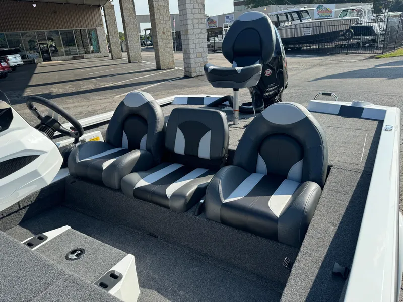 Slide: The Image of 2025 Vexus AVX 1880 boat interior with sleek, modern seating design. - 18