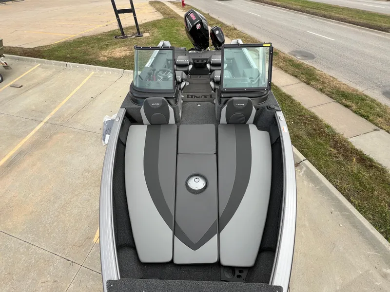 Slide: The Image of 2025 Lund 2075 IMPACT XS boat with sleek seating and modern design. - 9