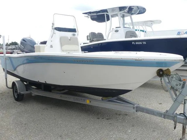 Slide: The Image of 2016 Sea Fox 200 Viper boat on trailer, parked in a marina. - 3