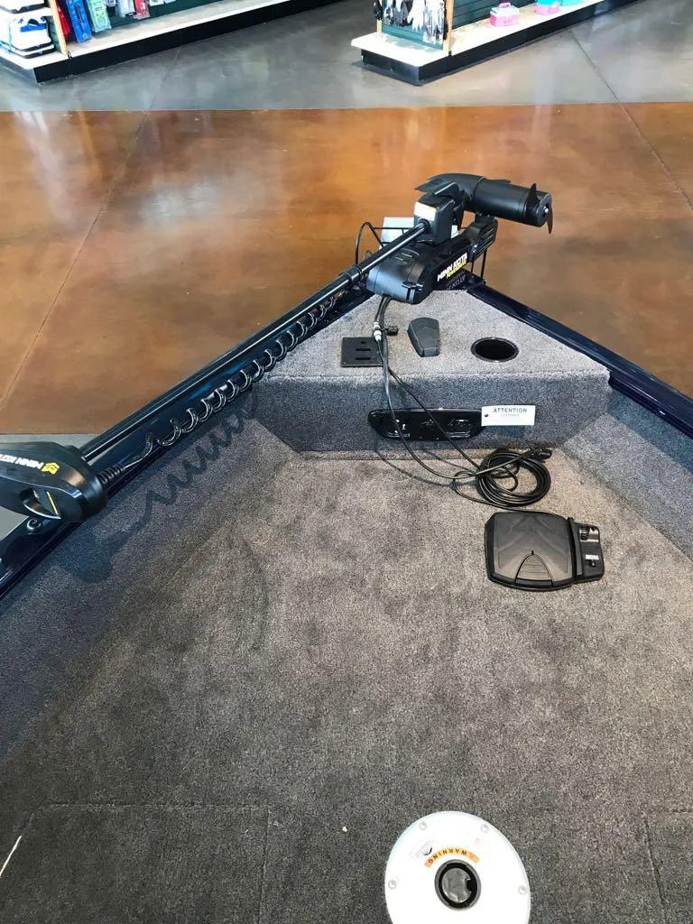 Slide: The Image of 2025 Tracker Pro Guide V-175 WT boat interior with trolling motor and control panel. - 5