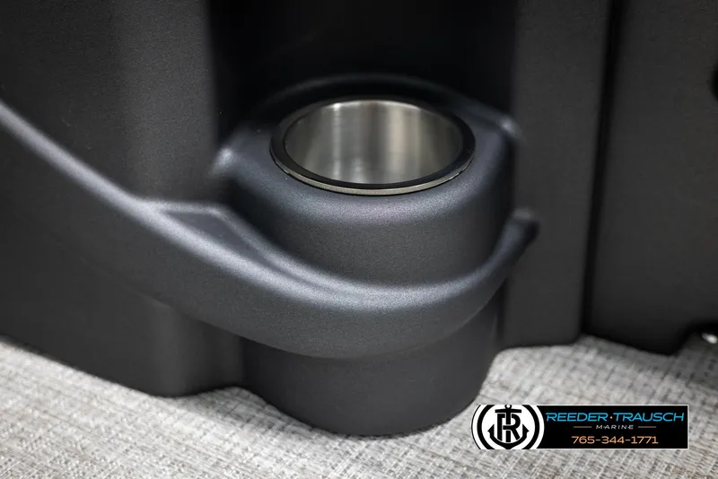 Slide: The Image of Avalon LSZ CRB 2025 boat cup holder detail with Reeder-Trausch Marine logo. - 42