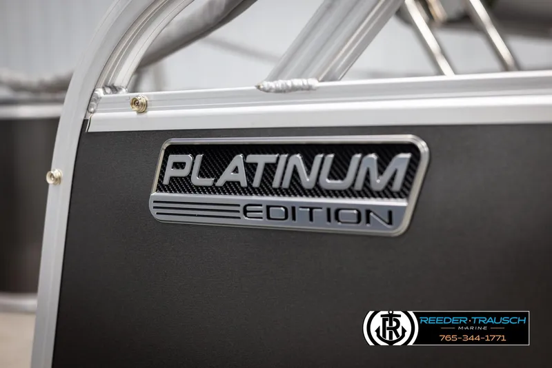 Slide: The Image of 2025 Avalon LSZ CRB Platinum Edition badge with Reeder-Trausch Marine logo. - 48