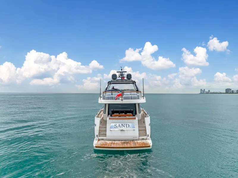 Slide: The Image of Sanlorenzo SL78 yacht cruising on open sea, 2018 model, clear sky background. - 16