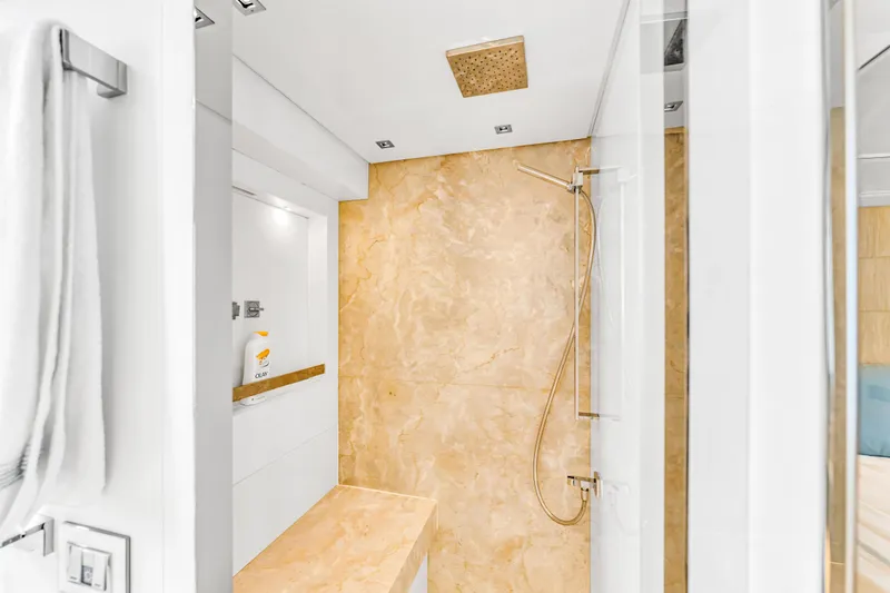 Slide: The Image of Luxurious bathroom in 2018 Sanlorenzo SL78 yacht with modern shower design. - 48