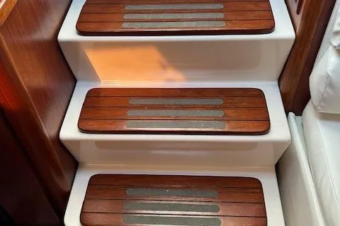 Slide: The Image of Wooden steps on a 2000 Tiara Yachts 3700 Open. - 29
