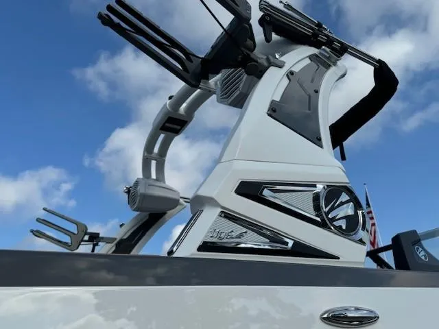 Slide: The Image of 2025 Tigé Z1 boat interior with sleek gray seating and modern design features. - 14