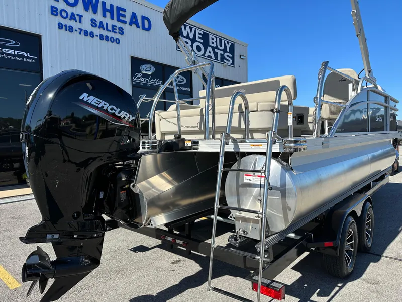 Slide: The Image of 2024 Barletta A20UC pontoon boat with Mercury engine at Bowhead Boat Sales. - 11