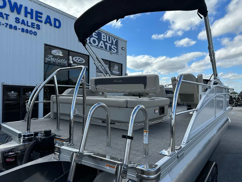 Slide: The Image of 2024 Barletta A22UC pontoon boat at Arrowhead Boat Sales dealership. - 10