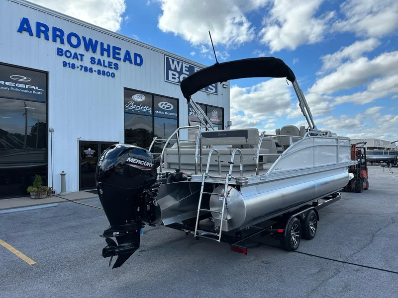 Slide: The Image of 2024 Barletta A22UC pontoon boat at Arrowhead Boat Sales dealership. - 3