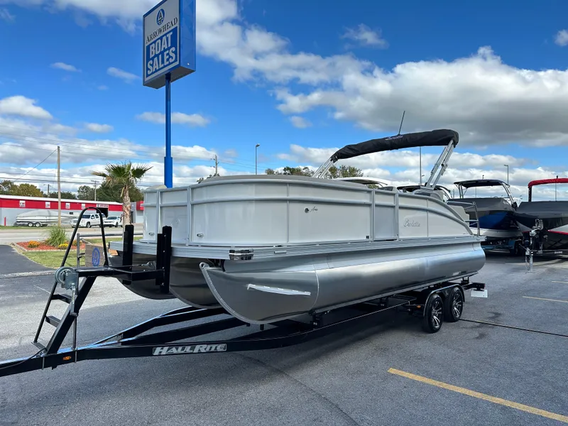 Slide: The Image of 2024 Barletta A22UC pontoon boat on trailer at Arrowhead Boat Sales. - 7