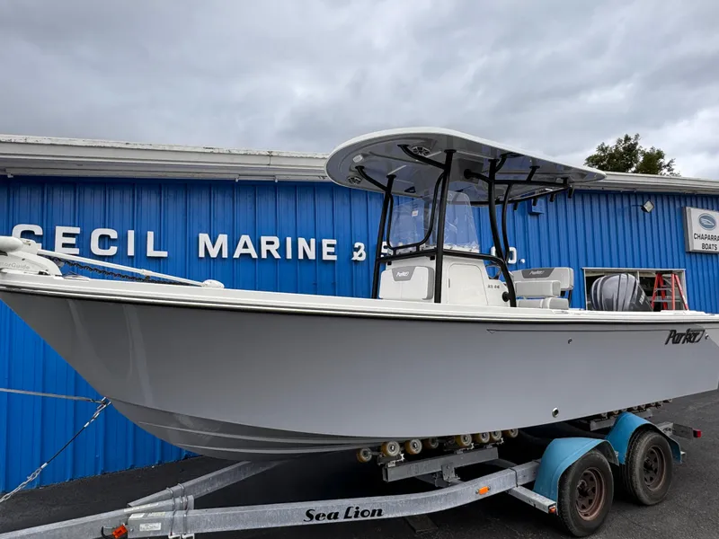 Slide: The Image of 2025 Parker 23SE Center Console boat on trailer at Cecil Marine. - 3