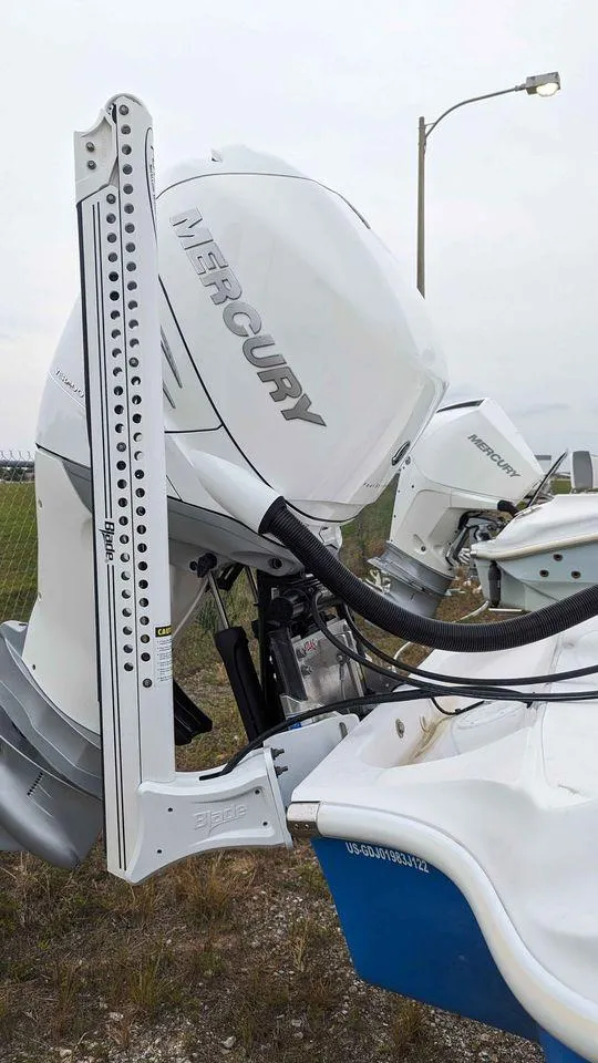 Slide: The Image of 2022 Glasstream 280 Pro-XS with Mercury outboard motor, side view. - 4