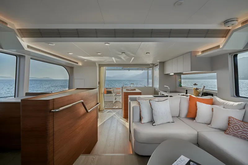 Slide: The Image of Luxurious interior of 2024 CL Yachts CLB65 with ocean view and modern furnishings. - 20