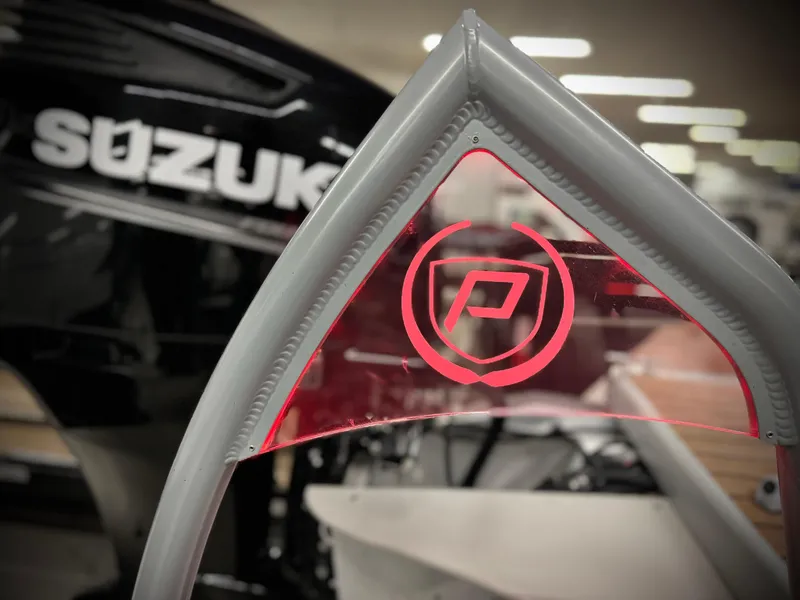 Slide: The Image of 2019 Premier Accolade 310 boat detail with Suzuki branding. - 44
