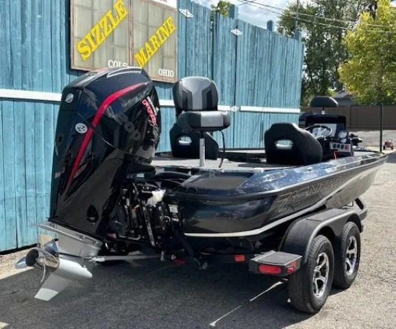 Slide: The Image of 2025 Nitro Z19 Pro boat with powerful outboard motor at Sizzle Marine. - 2