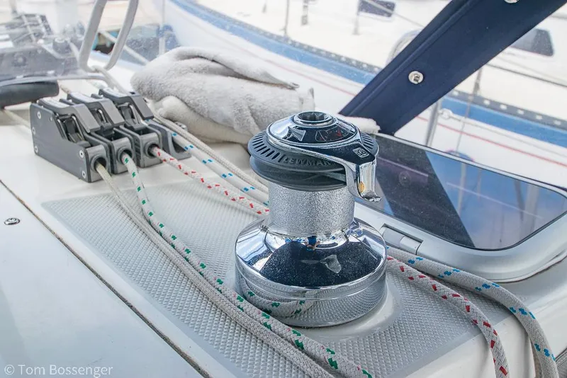 Slide: The Image of Sailboat winch and ropes on a 2002 Catalina 36 MkII deck. - 40