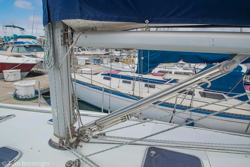 Slide: The Image of Sailboat marina view featuring a 2002 Catalina 36 MkII with rigging details. - 45