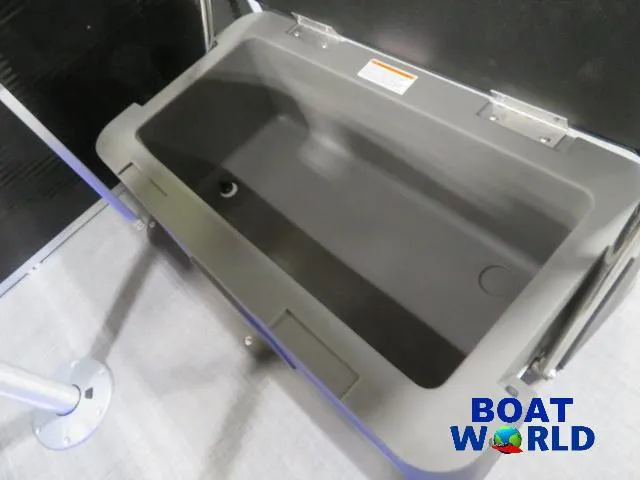 Slide: The Image of 2025 Princecraft Vectra 23 RL pontoon storage compartment, interior view. - 13