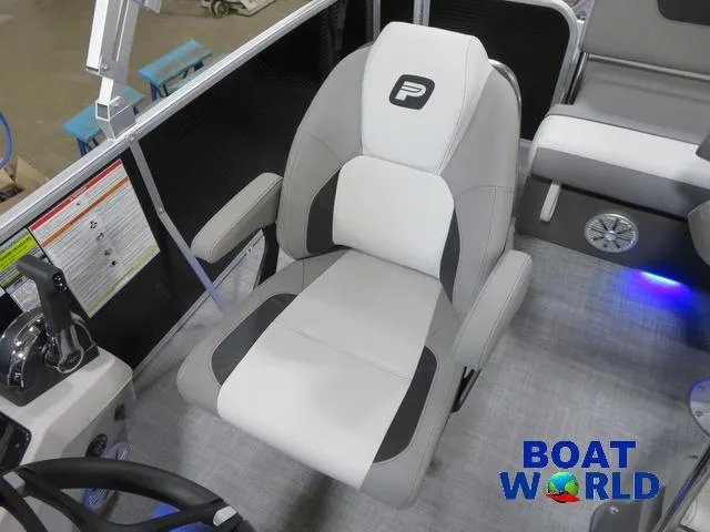 Slide: The Image of 2025 Princecraft Vectra 23 RL pontoon boat interior with swingback dinette seating. - 15