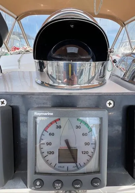 Slide: The Image of Compass and Raymarine display on 1998 Tartan 4100 sailboat. - 14