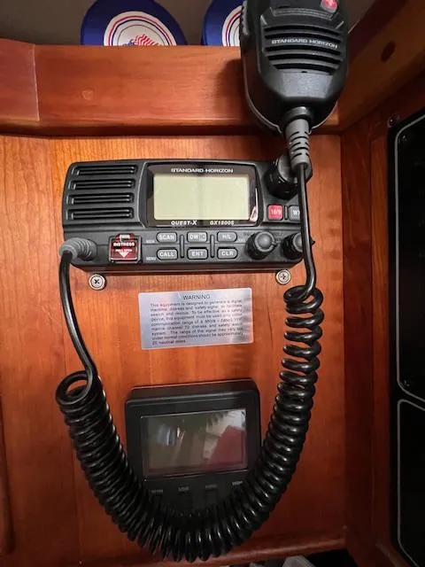 Slide: The Image of Marine radio equipment on a 1998 Tartan 4100 sailboat. - 44