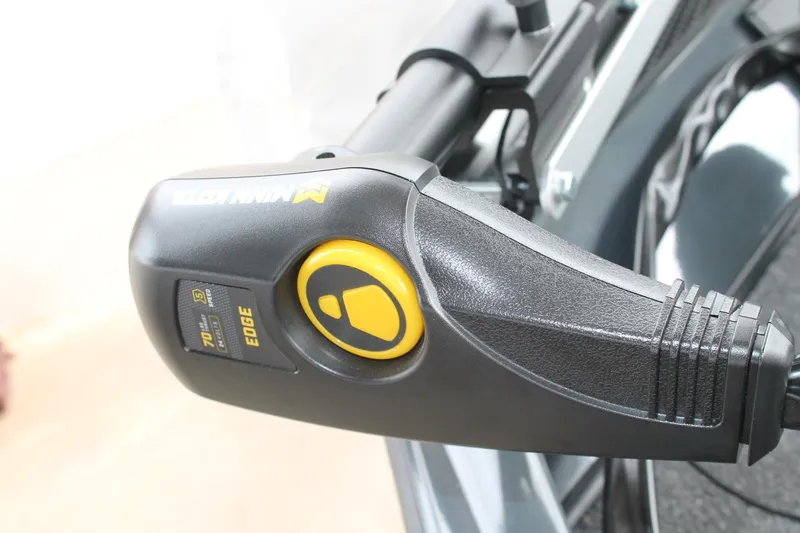 Slide: The Image of Close-up of Minn Kota Edge trolling motor on 2024 Ranger RT188C boat. - 18