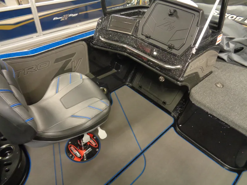 Slide: The Image of 2024 Nitro ZV20 Pro boat interior with seating and storage compartments. - 10