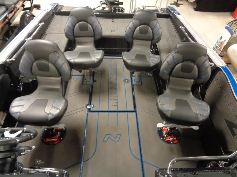 Slide: The Image of 2024 Nitro ZV20 Pro boat interior with four ergonomic seats and sleek design. - 6