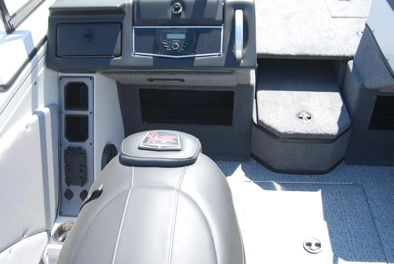 Slide: The Image of 2024 Ranger VX1988 WT boat interior with seating and control panel. - 8