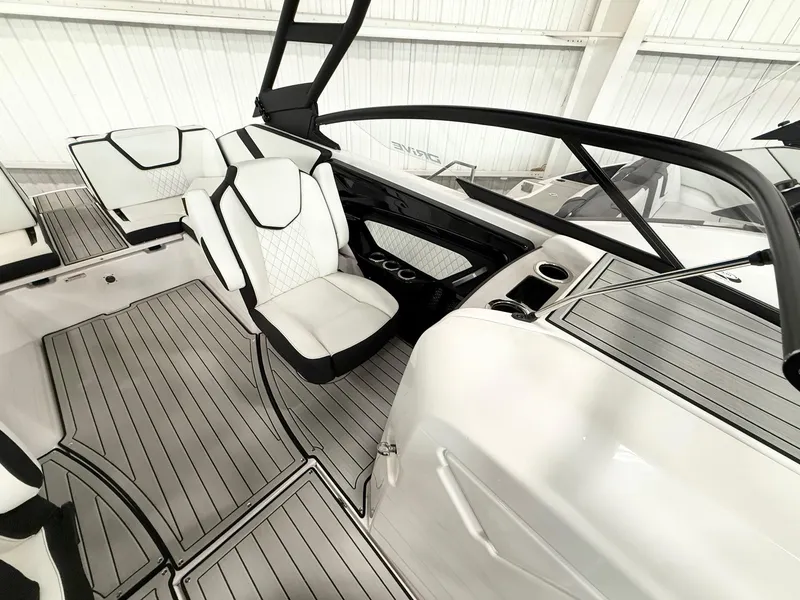Slide: The Image of 2025 Yamaha Boats 252SD interior with sleek seating and modern design. - 4