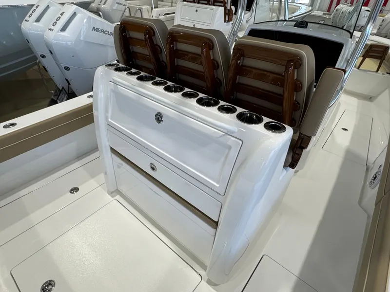 Slide: The Image of 2025 Valhalla Boatworks V-29 interior with seating and storage compartments. - 6