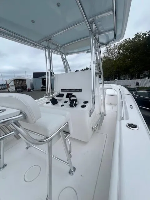 Slide: The Image of 2024 Contender 28 Tournament boat with sleek console and seating. - 3