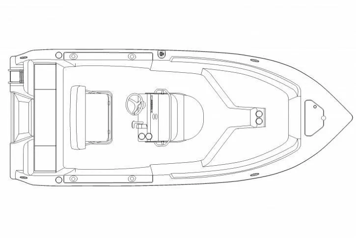 Slide: The Image of Top view line drawing of 2025 Key West 203 FS boat layout. - 13