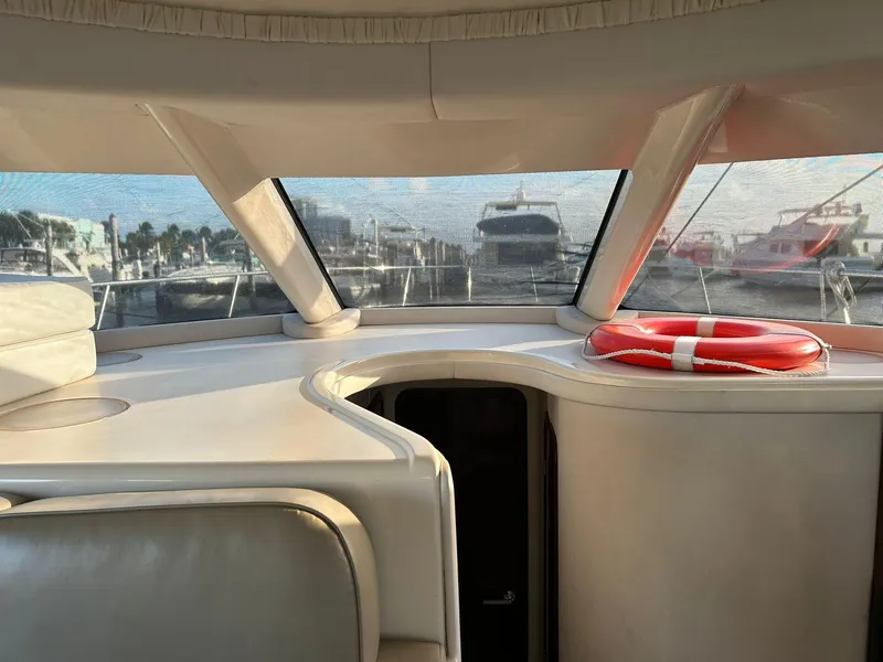 Slide: The Image of Interior view of 2008 Sea Ray 44 Sedan Bridge yacht with life preserver. - 26