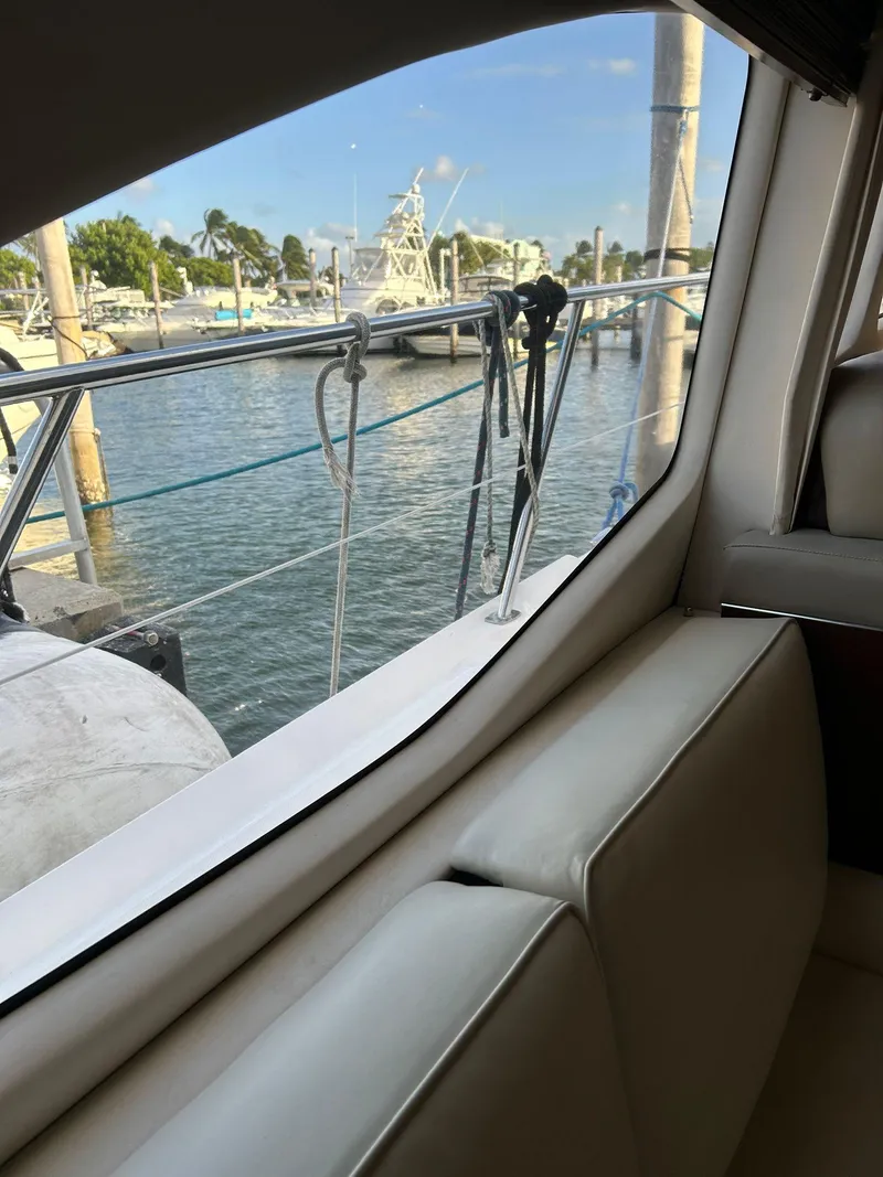 Slide: The Image of View from 2008 Sea Ray 44 Sedan Bridge, overlooking marina and water. - 36