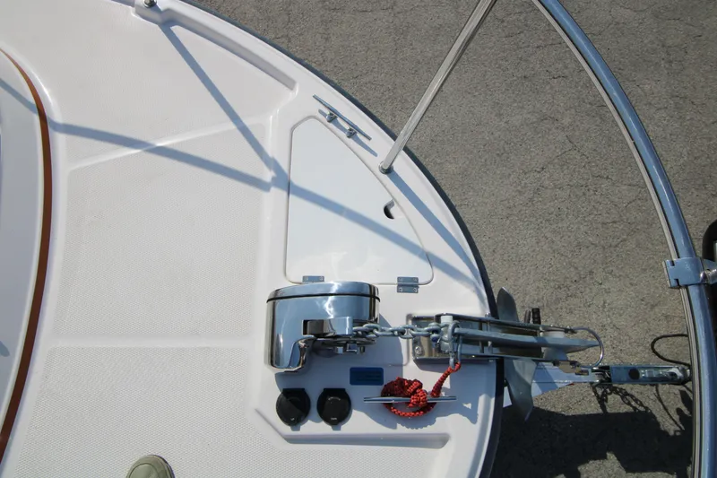 Slide: The Image of 2023 Ranger Tugs R-27 Luxury Edition bow with anchor and winch system. - 29