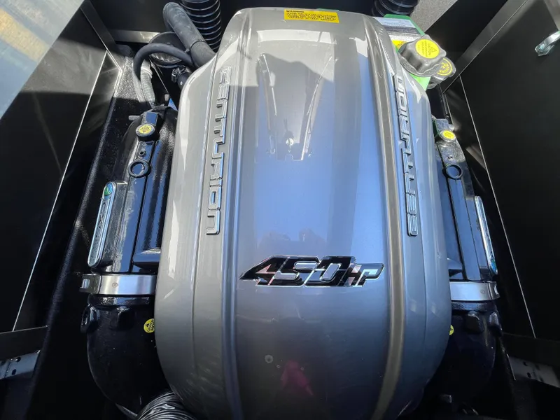 Slide: The Image of 2025 Centurion Fe23 engine, 450 horsepower, sleek design. - 13