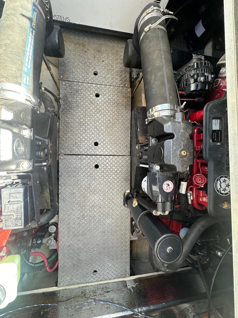 Slide: The Image of Luxurious bedroom in a 2007 Regal 4080 Flybridge Sedan yacht. - 55