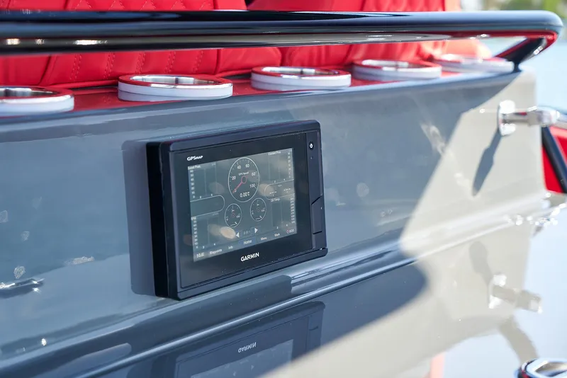 Slide: The Image of Garmin display on 2021 Midnight Express 43' Solstice boat dashboard. - 21