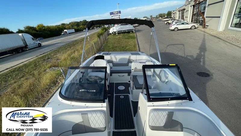 Slide: The Image of 2024 Bayliner VR5 boat at Marine Center Indiana dealership. - 19